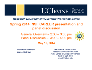Spring 2014: NSF CAREER presentation and panel discussion
