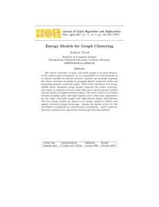 Energy Models for Graph Clustering Journal of Graph Algorithms and Applications