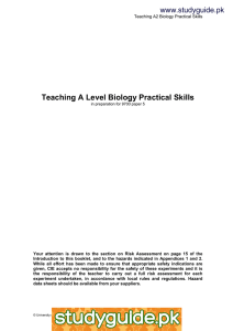 Teaching A Level Biology Practical Skills www.studyguide.pk