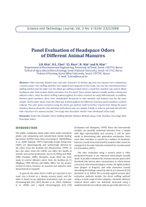 Panel Evaluation of Headspace Odors of Different Animal Manures J.H. Kim