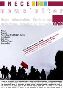 01/12 News  Information  Conferences Reﬂections  Introducing  Projects Focus