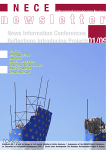 01/09 News Information Conferences Reﬂections Introducing Projects TOPICS: