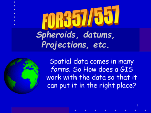 Spheroids, datums, Projections, etc. Spatial data comes in many