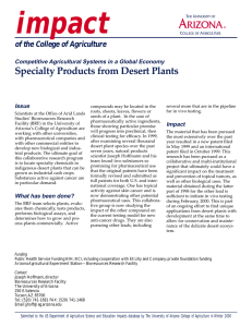 impact Specialty Products from Desert Plants of the College of Agriculture