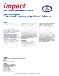 impact Distributed Learning in Nutritional Sciences Society-Ready Graduates