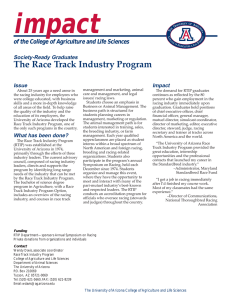 impact The Race Track Industry Program Society-Ready Graduates