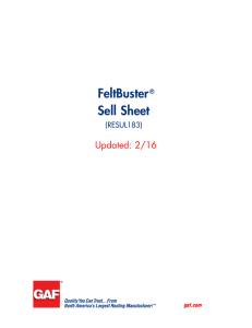 FeltBuster Sell Sheet Updated: 2/16 (RESUL183)