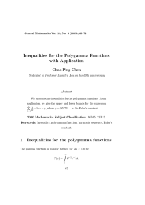 Inequalities for the Polygamma Functions with Application Chao-Ping Chen