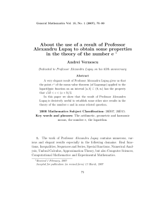 About the use of a result of Professor Alexandru Lupa¸