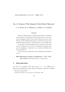 On A Version of The Banach’s Fixed Point Theorem