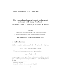 The control agglomerations of an internet network with delay feedback a
