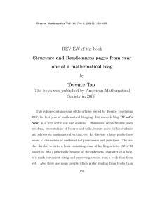 REVIEW of the book Structure and Randomness pages from year by