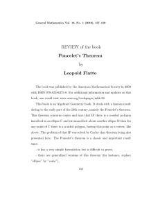 REVIEW of the book Poncelet’s Theorem by Leopold Flatto