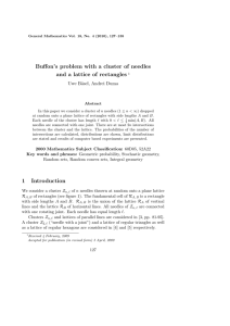 Buffon’s problem with a cluster of needles Uwe B¨asel, Andrei Duma