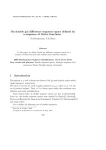 On double gai difference sequence space defined by N.Subramanian, U.K.Misra