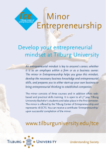 Minor Entrepreneurship  Develop your entrepreneurial