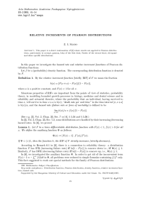 15 RELATIVE INCREMENTS OF PEARSON DISTRIBUTIONS Acta Mathematica Academiae Paedagogicae Nyregyhaziensis (1999), 45{54