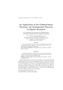 An Application of the Gelfand-Mazur Theorem: the Fundamental Theorem of Algebra Revisited