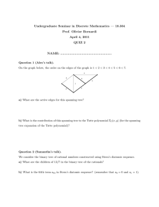 Undergraduate Seminar in Discrete Mathematics — 18.304 Prof. Olivier Bernardi QUIZ 2