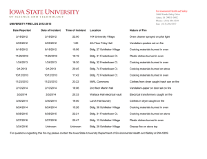 IOWA STATE UNIVERSITY FIRE LOG 2012-2015 Date Reported Date of Incident