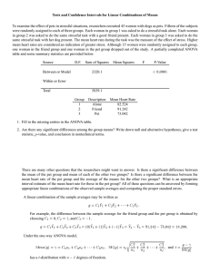 Tests and Confidence Intervals for Linear Combinations of Means