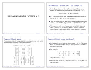 Estimating Estimable Functions of β The Response Depends on