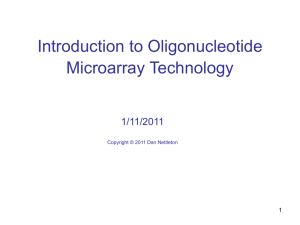 Introduction to Oligonucleotide Microarray Technology 1/11/2011 1