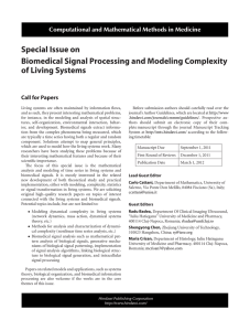 Special Issue on Biomedical Signal Processing and Modeling Complexity of Living Systems