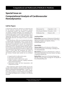 Special Issue on Computational Analysis of Cardiovascular Hemodynamics