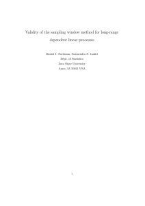 Validity of the sampling window method for long-range dependent linear processes