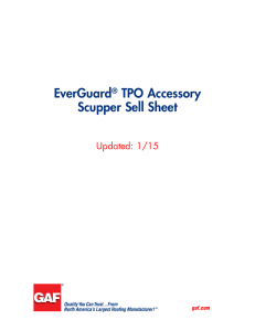 EverGuard TPO Accessory Scupper Sell Sheet Updated: 1/15