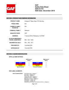 GAF Safety Data Sheet SDS # 2101 SDS Date: December 2014