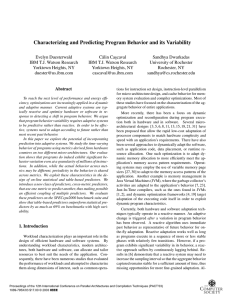 Characterizing and Predicting Program Behavior and its Variability