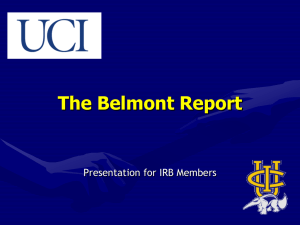 The Belmont Report Presentation for IRB Members