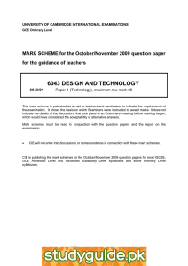 6043 DESIGN AND TECHNOLOGY  for the guidance of teachers