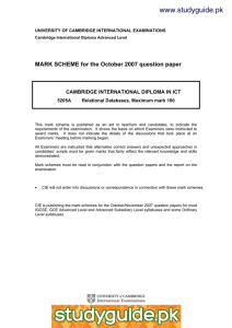 www.studyguide.pk MARK SCHEME for the October 2007 question paper
