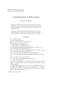 Comparing orders of Selmer groups Journal de Th´ eorie des Nombres