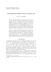 Non-degenerate Hilbert cubes in random sets Journal de Th´ eorie des Nombres