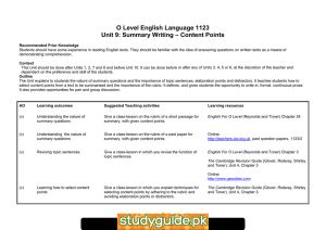 O Level English Language 1123