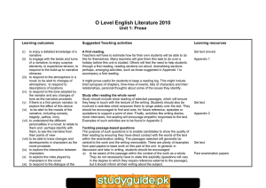O Level English Literature 2010 Unit 1: Prose