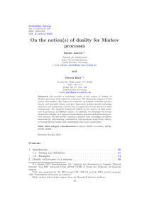 On the notion(s) of duality for Markov processes Sabine Jansen and