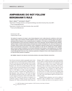 AMPHIBIANS DO NOT FOLLOW BERGMANN’S RULE ORIGINAL ARTICLE Dean C. Adams