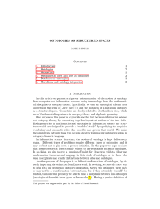 ONTOLOGIES AS STRUCTURED SPACES Contents 1. Introduction