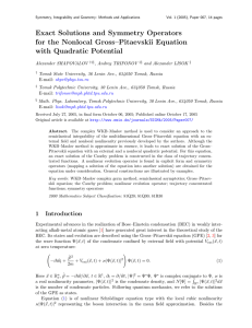 Exact Solutions and Symmetry Operators for the Nonlocal Gross–Pitaevskii Equation