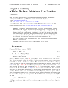 Integrable Hierarchy of Higher Nonlinear Schr¨ odinger Type Equations
