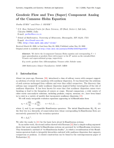 Geodesic Flow and Two (Super) Component Analog of the Camassa–Holm Equation