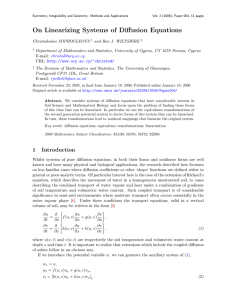 On Linearizing Systems of Diffusion Equations