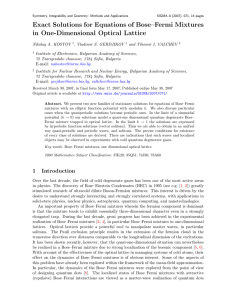 Exact Solutions for Equations of Bose–Fermi Mixtures in One-Dimensional Optical Lattice