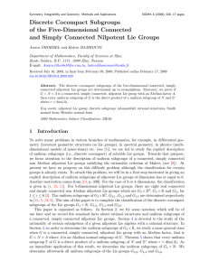 Discrete Cocompact Subgroups of the Five-Dimensional Connected