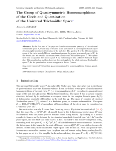 The Group of Quasisymmetric Homeomorphisms of the Circle and Quantization Space